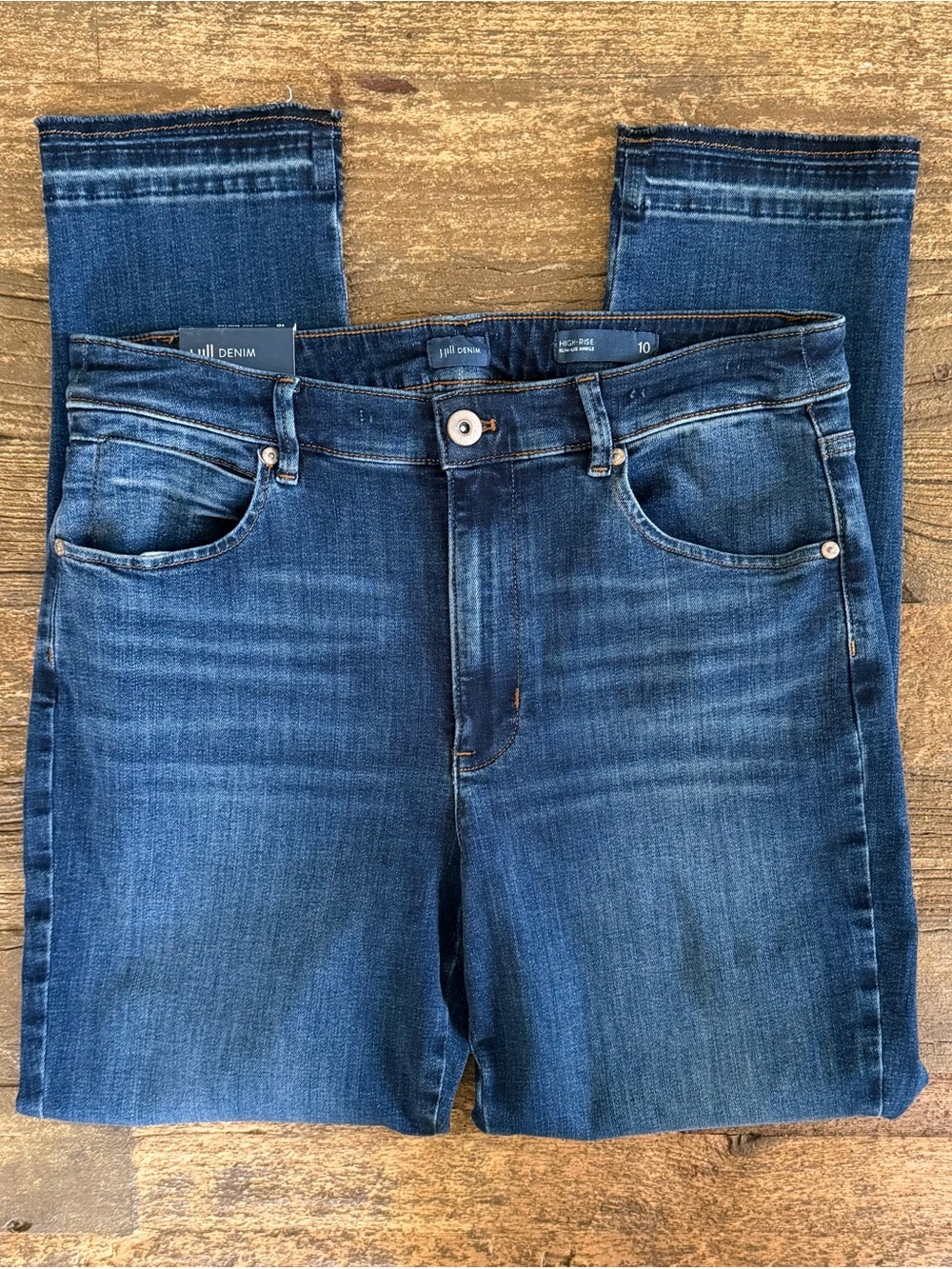 J.Jill Denim High-Rise Slim-Leg Ankle Acadia Wash Jeans Size 10 NWT